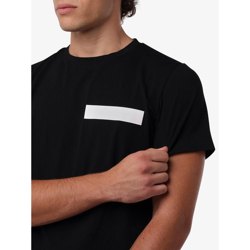 T-shirt de fitness en coton noir pour homme