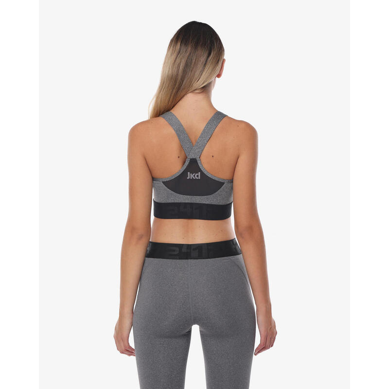 Débardeur de fitness synthétique gris chiné pour femme