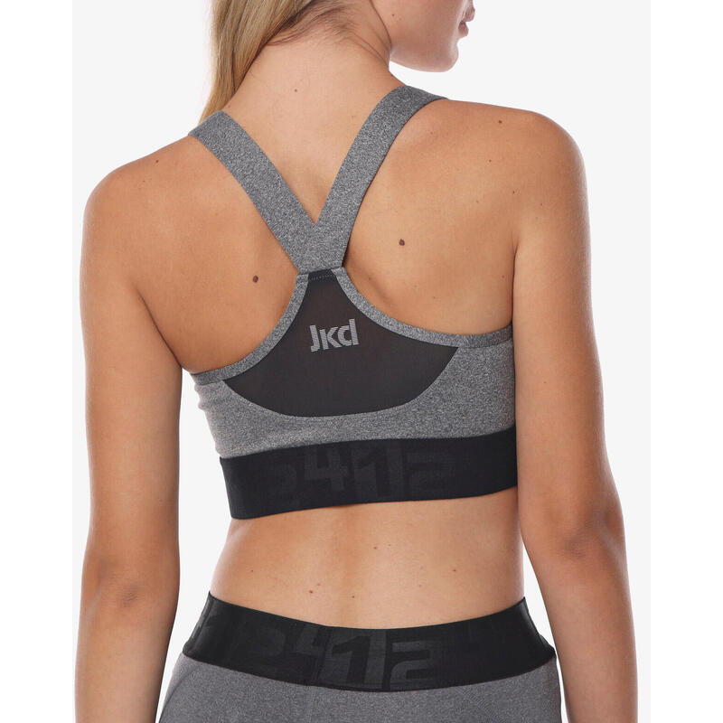 Débardeur de fitness synthétique gris chiné pour femme