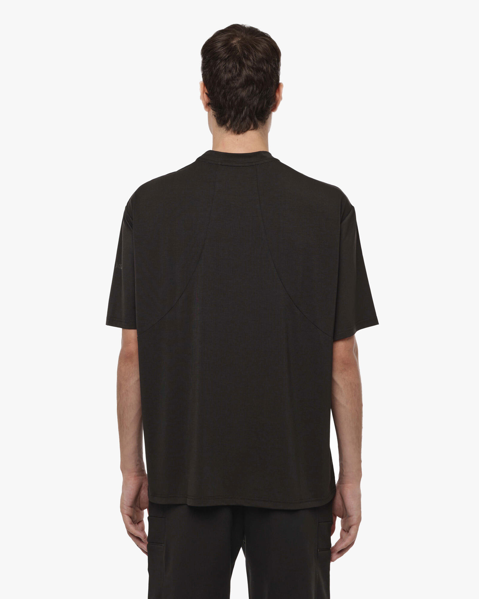t-shirt  nero da uomo in mat. sintetico da fitness 2/4