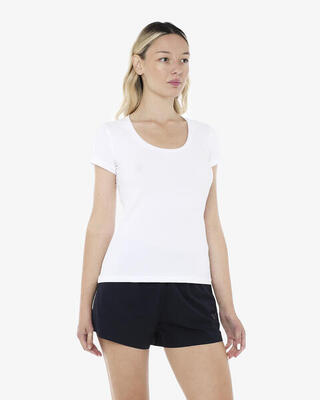 t-shirt bianco da donna in cotone da fitness