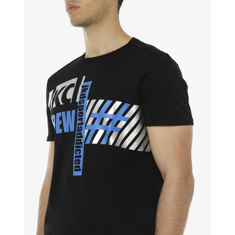 T-shirt de fitness en coton noir pour homme