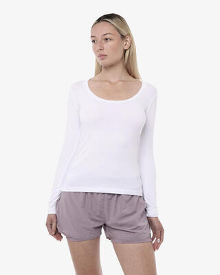 t-shirt bianco da donna in cotone da fitness