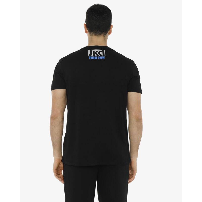 T-shirt de fitness en coton noir pour homme