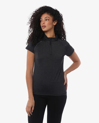 graues Fitness-T-Shirt aus Baumwolle für Damen