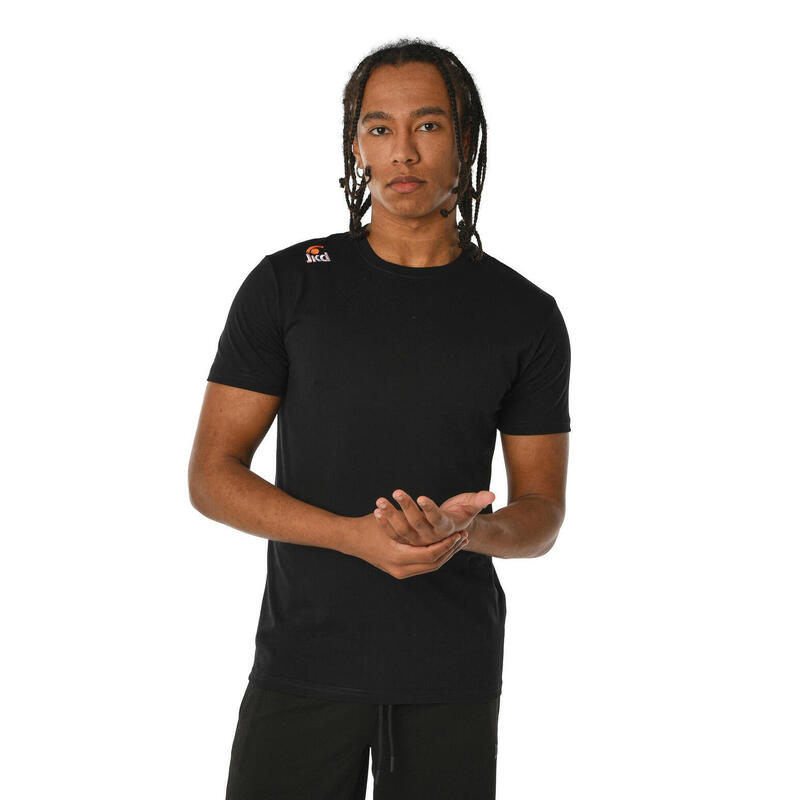 t-shirt de fitness en coton noir pour hommes et femmes