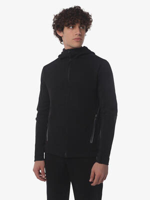 Schwarzes Fitness-Sweatshirt aus Synthetik für Herren
