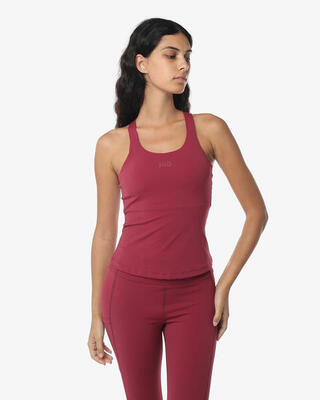 Dames bordeauxrode synthetische fitness tanktop
