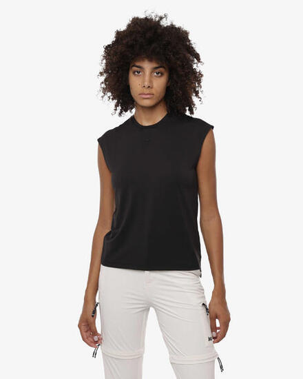 T-shirt de fitness synthétique noir pour femme