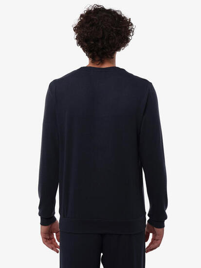 blaues Fitness-Sweatshirt aus Baumwolle für Herren