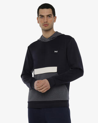 Schwarz-oranges Fitness-Sweatshirt aus Synthetik für Herren