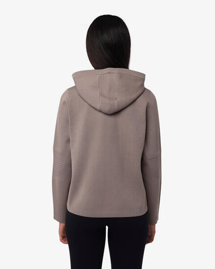 Burgunderfarbenes Damen-Sweatshirt aus synthetischem Material für Fitness