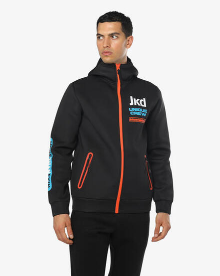 orangefarbenes Herren-Sweatshirt aus synthetischem Material für Fitness