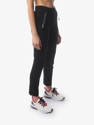Burgunderrote Synthetik-Fitnesshose für Damen