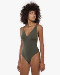 maillot de bain synthétique orange pour femme