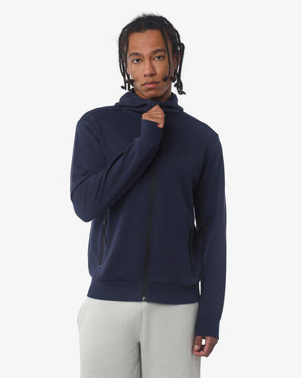 Marineblaues Herren-Sweatshirt aus synthetischem Material für Fitness