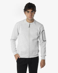 Sweat-shirt bleu marine pour homme en matière synthétique pour le fitness
