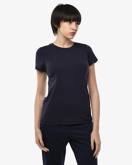 t-shirt nero da donna in cotone da fitness