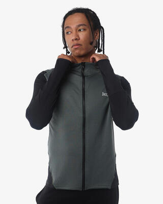 Militärgrünes Herren-Sweatshirt aus synthetischem Material für Fitness