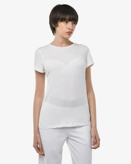 t-shirt nero da donna in cotone da fitness