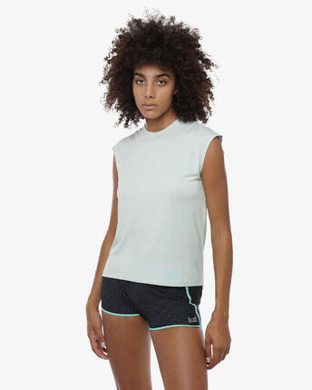 T-shirt de fitness synthétique menthe pour femme