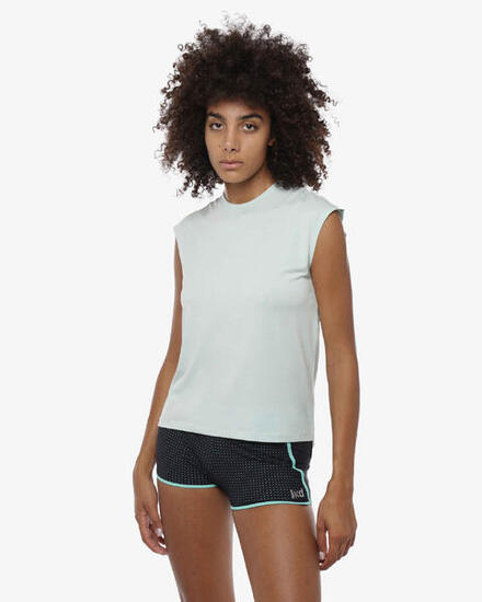 T-shirt de fitness synthétique menthe pour femme