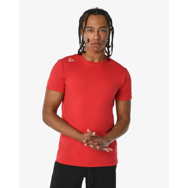 t-shirt de fitness en coton rouge pour hommes et femmes