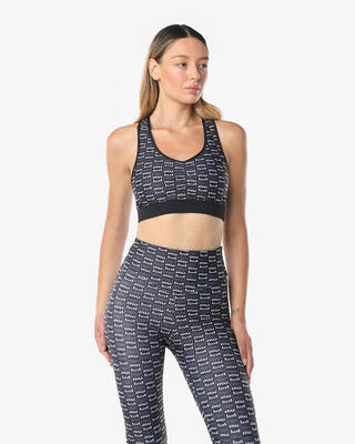 Zwarte synthetische fitness tanktop voor dames