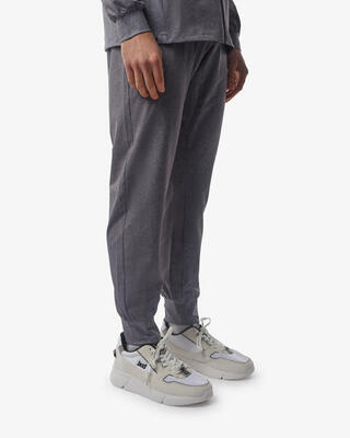 Heren melange grijze synthetische fitnessbroek