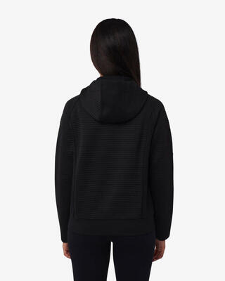 schwarzes Damen-Sweatshirt aus synthetischem Material für Fitness