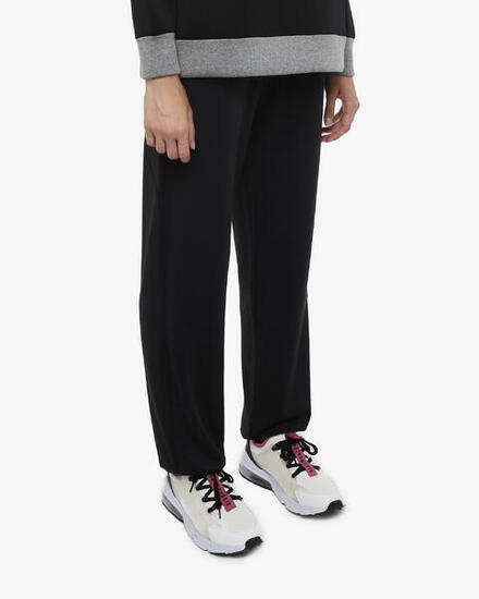 Schwarze Synthetik-Fitnesshose für Damen