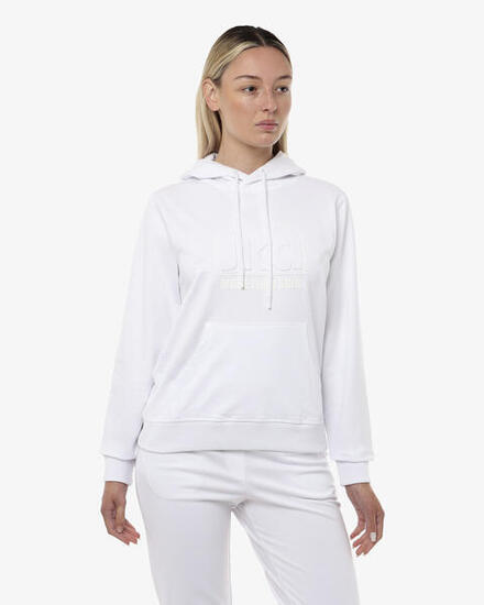 schwarzes Fitness-Sweatshirt aus Baumwolle für Damen