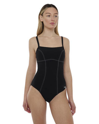 Schwarzer Synthetik-Badeanzug für Damen