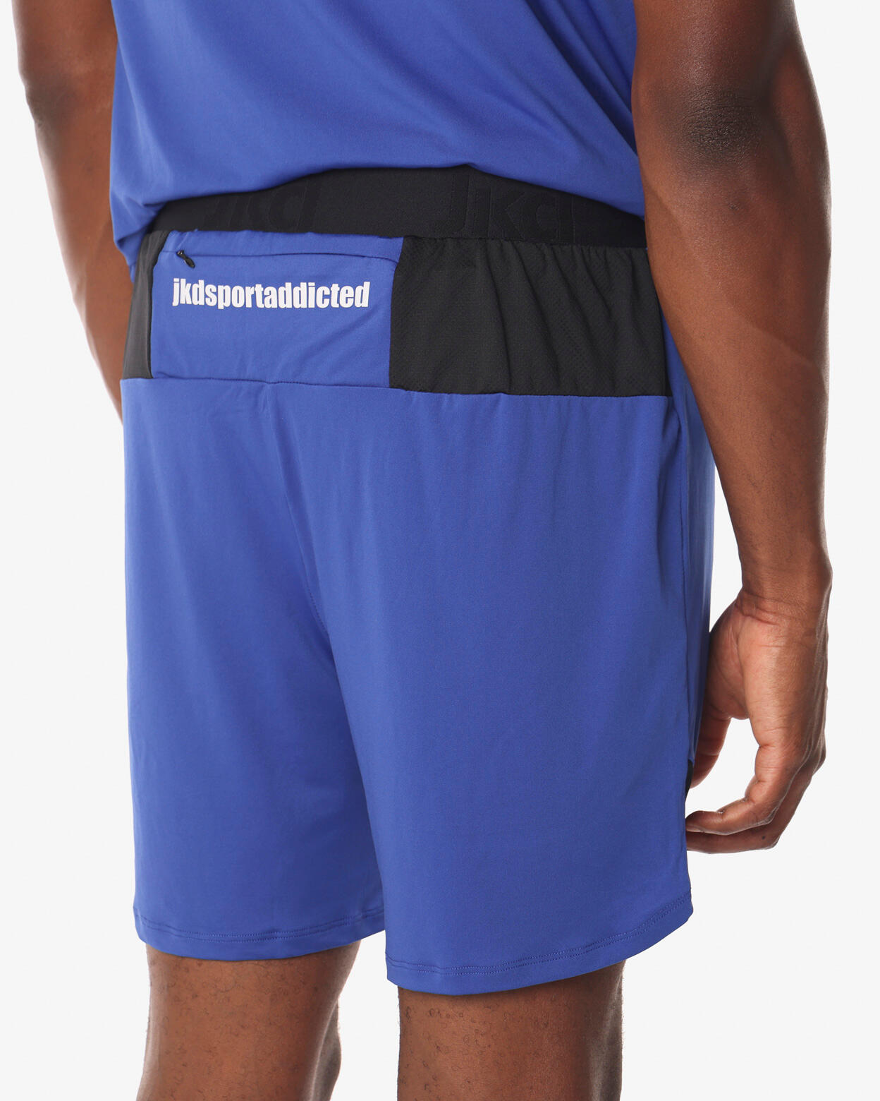 pantaloncini  blu da uomo in mat. sintetico da fitness 3/5