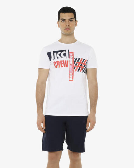 T-shirt de fitness en coton blanc pour homme