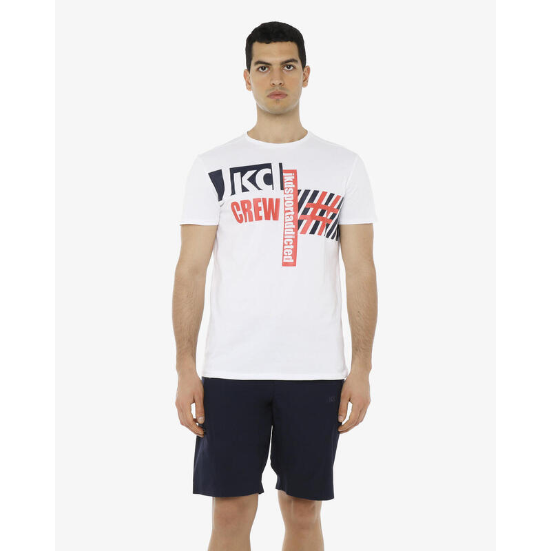 T-shirt de fitness en coton blanc pour homme