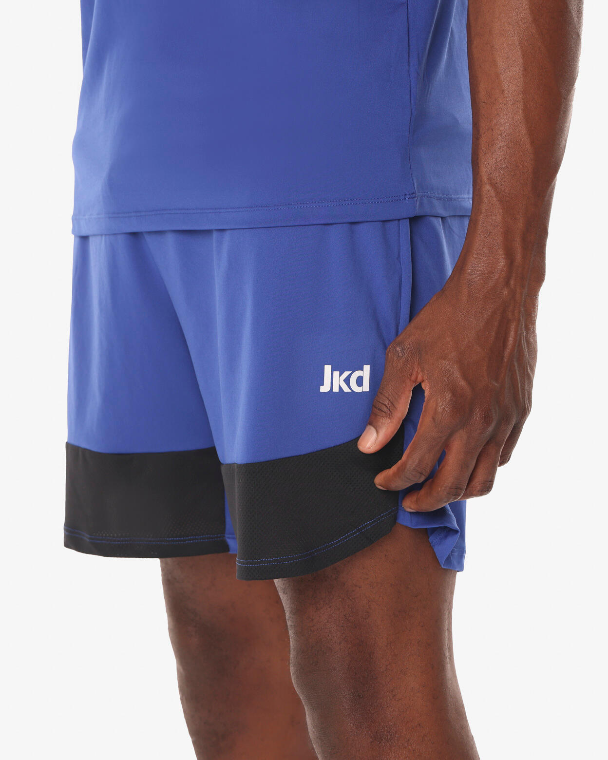 pantaloncini  blu da uomo in mat. sintetico da fitness 4/5