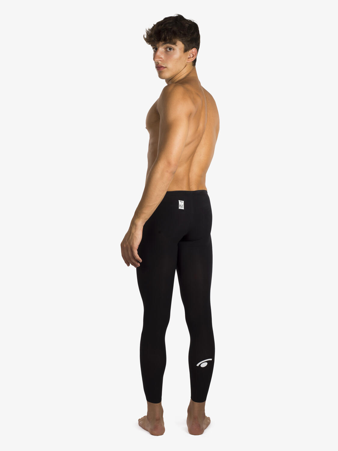 costume da gara  nero da uomo in mat. sintetico da nuoto 2/4