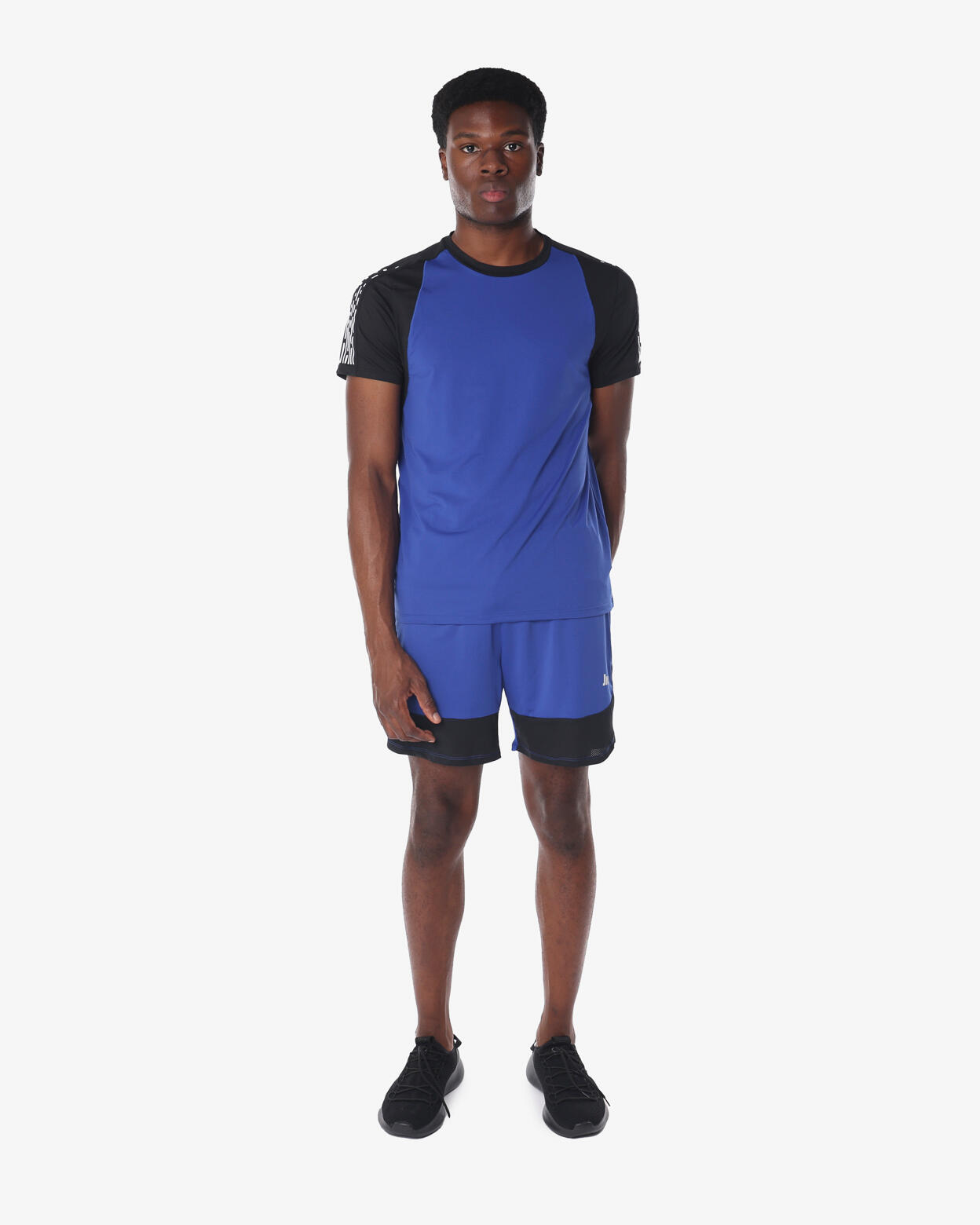 pantaloncini  blu da uomo in mat. sintetico da fitness 2/5