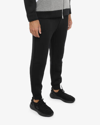 Marineblauwe synthetische fitnessbroek voor heren