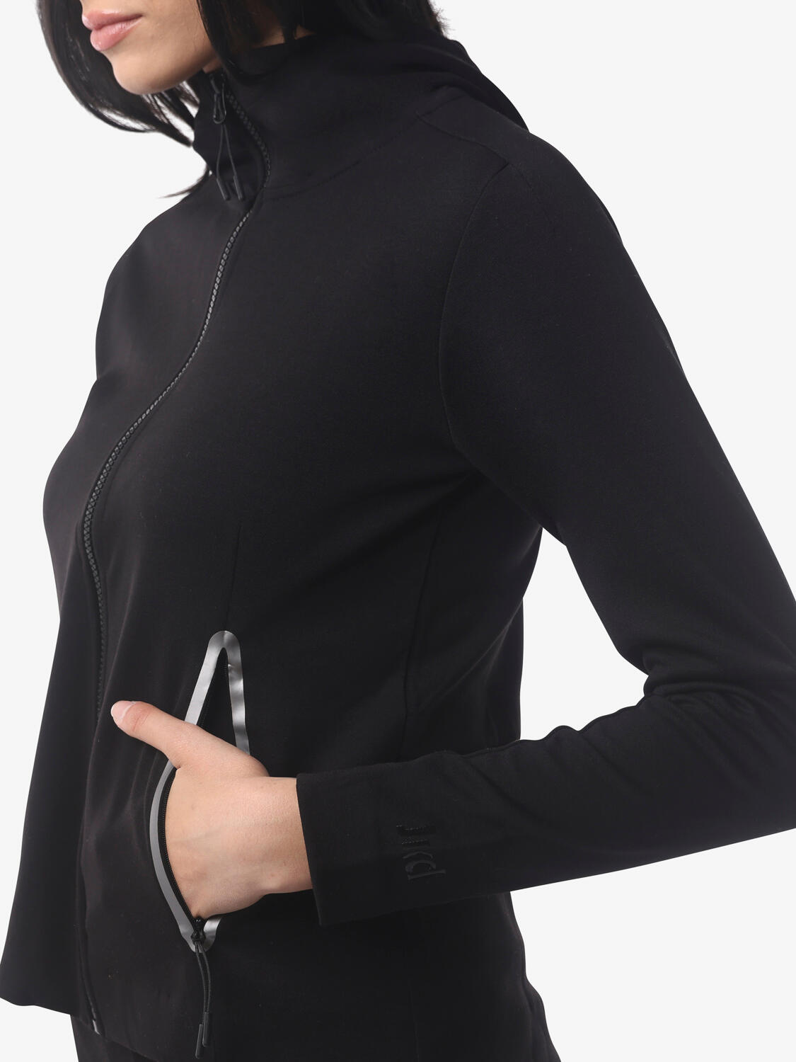 felpa  nero da donna in mat. sintetico da fitness 4/5