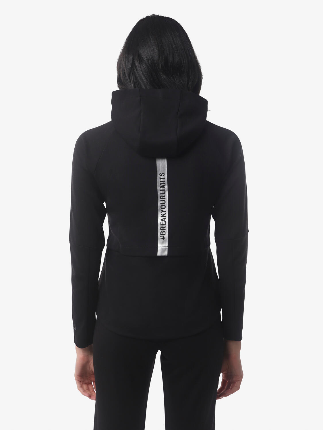 felpa  nero da donna in mat. sintetico da fitness 5/5