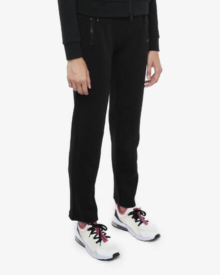 Schwarze Synthetik-Fitnesshose für Damen