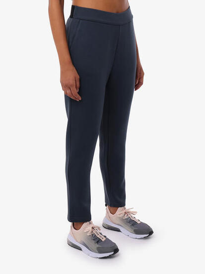 türkisfarbene Synthetik-Fitnesshose für Damen