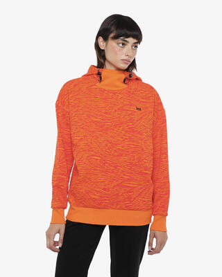 Orangefarbenes Sweatshirt für Damen und Herren aus synthetischem Material für Fi