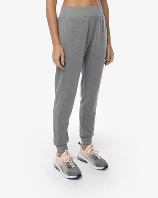 Damen-Fitnesshose aus Synthetik in Melange-Grau