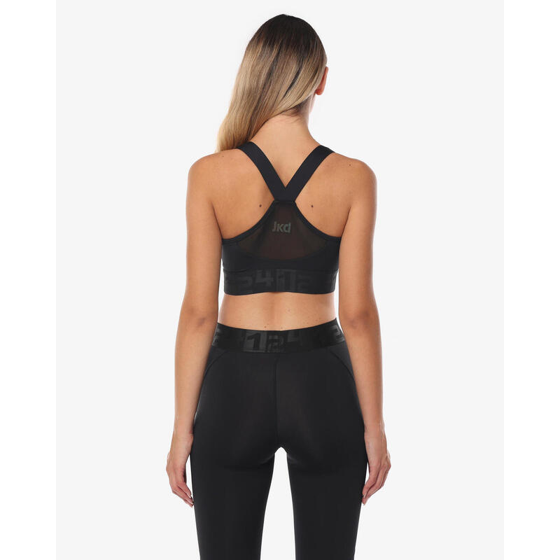 Débardeur de fitness synthétique noir pour femme