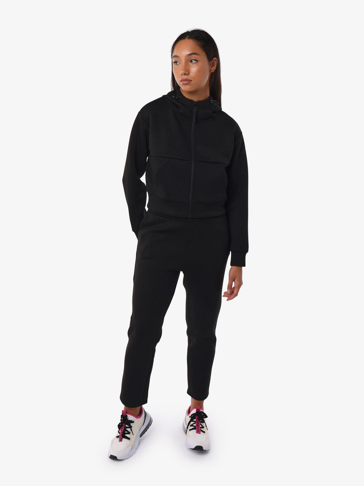 pantaloni  nero da donna in mat. sintetico da fitness 2/5