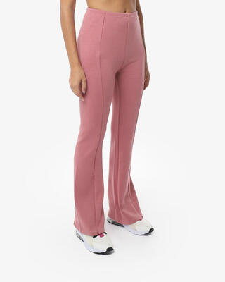 Cremefarbene Synthetik-Fitnesshose für Damen
