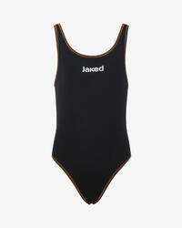 Maillot de bain synthétique bleu marine et rouge pour fille